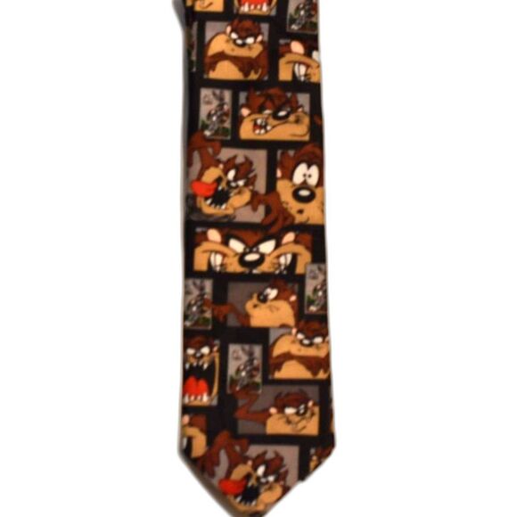 1997 Vintage Taz U.S.P.S. Looney Tunes Stamp Collection Silk Tie - Picture 1 of 3